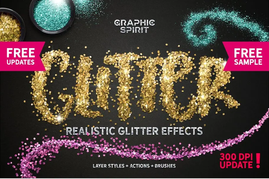 GLITTER PRO Styles Actions Brushes