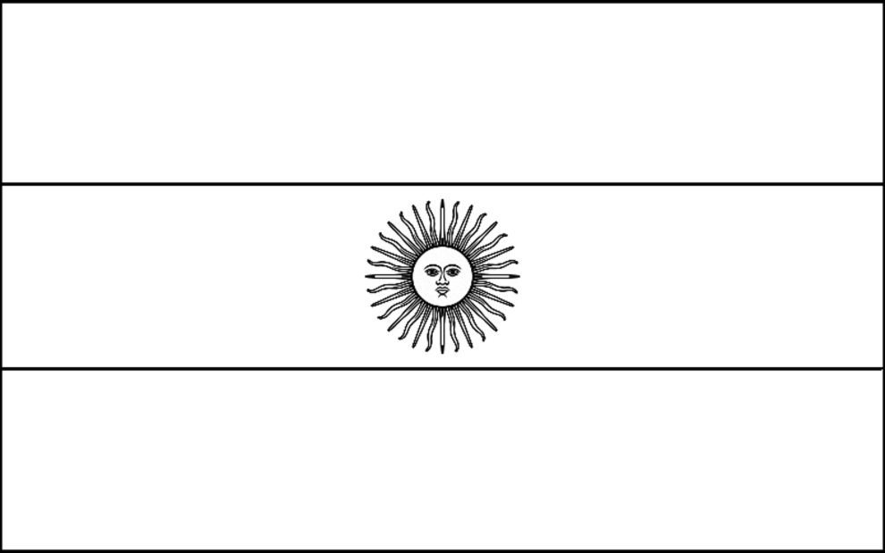 Bandiera Argentina da Colorare