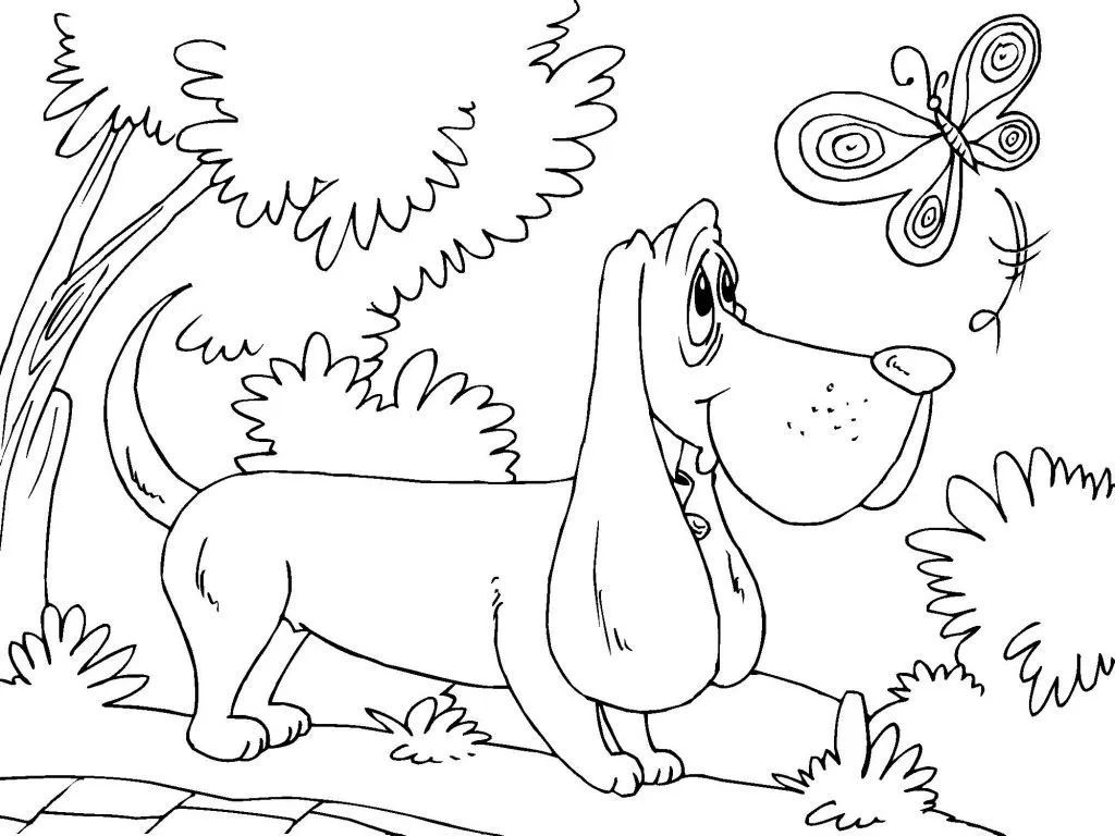 Cane da colorare con disegno
