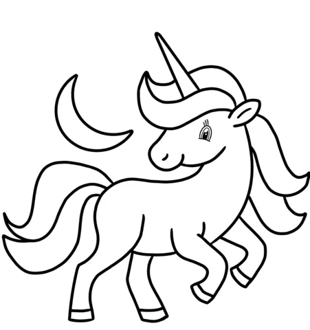 unicorno linea disegno