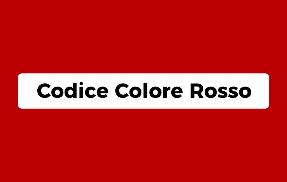 Codice Colore Rosso