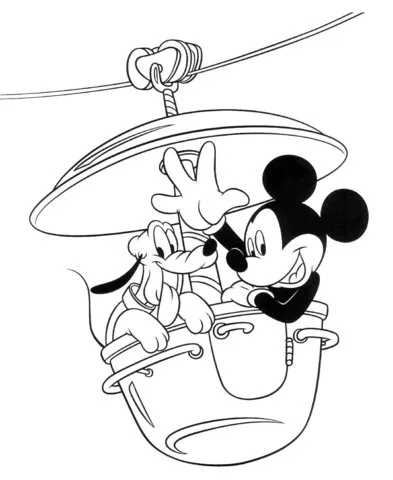 Mickey with dog coloring page